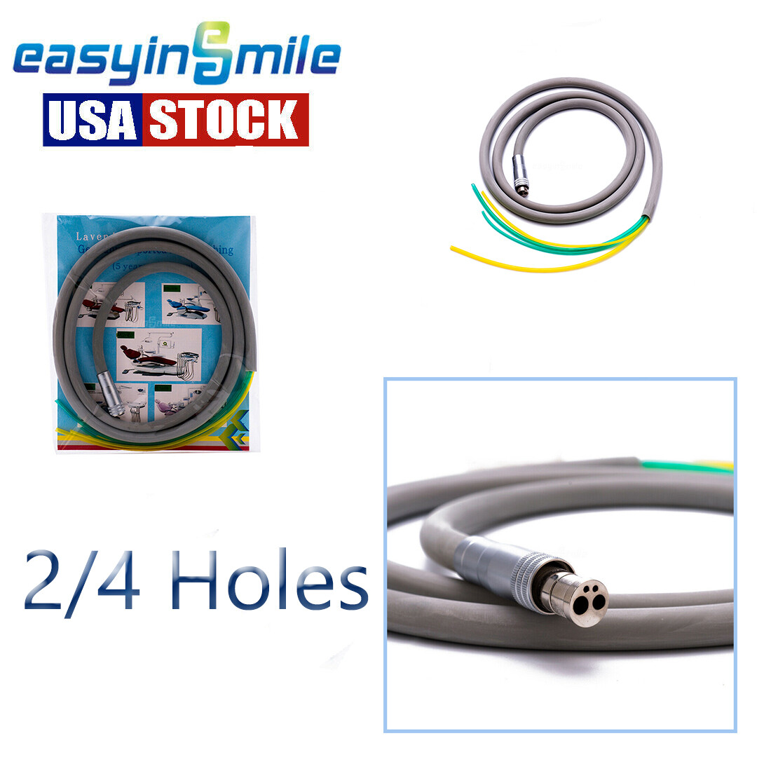 1 PCS Dental Silicone Tube Hose Tubing 2/4 Hole Handpiece Tubing Straight Tubing