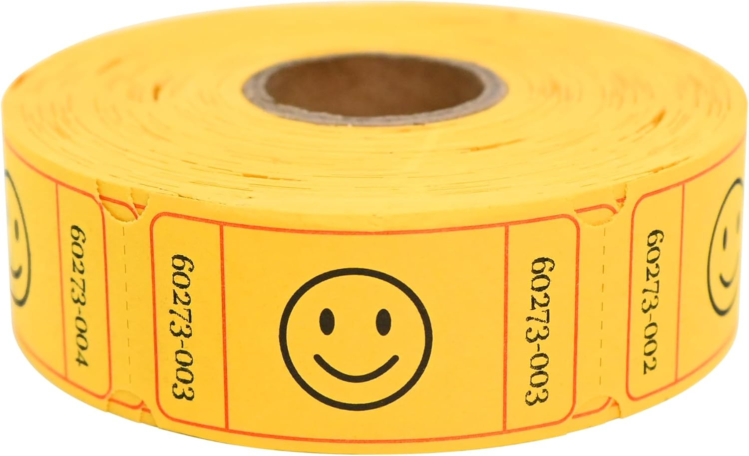 500 Raffle Tickets, Smile,Yellow(6 Color Selection), Single Roll, Ticket for Eve