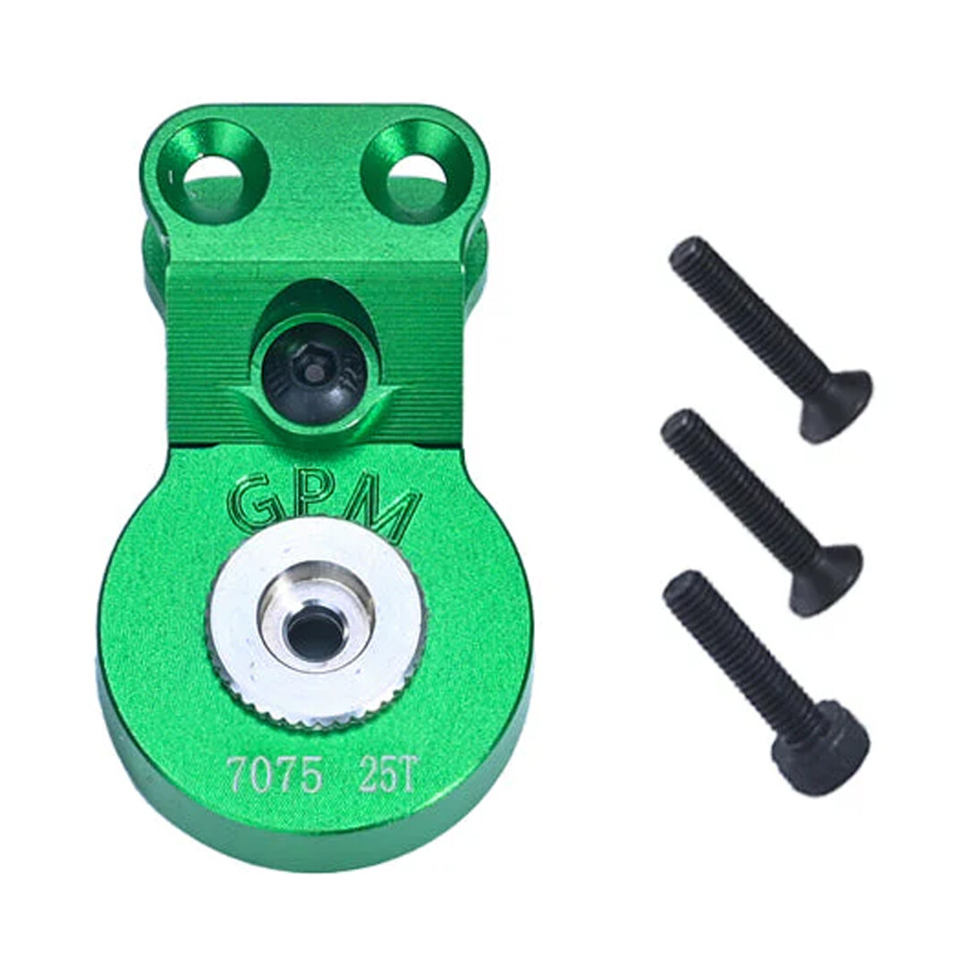 GPM Alum 7075 Servo Saver Steering 25T Green w/ Built-In Spring for Arrma Gorgon