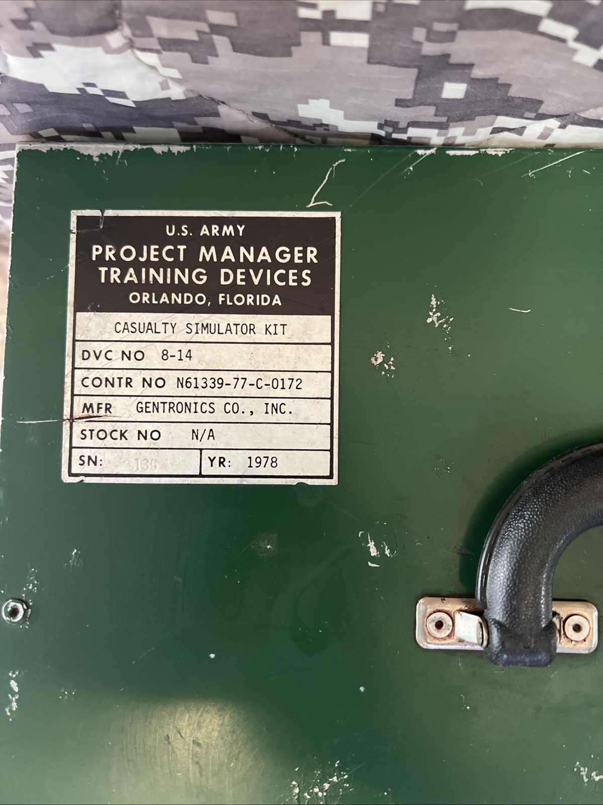 US ARMY Medical Service Casualty Simulation Kit Gentronics 1978 Training D-19