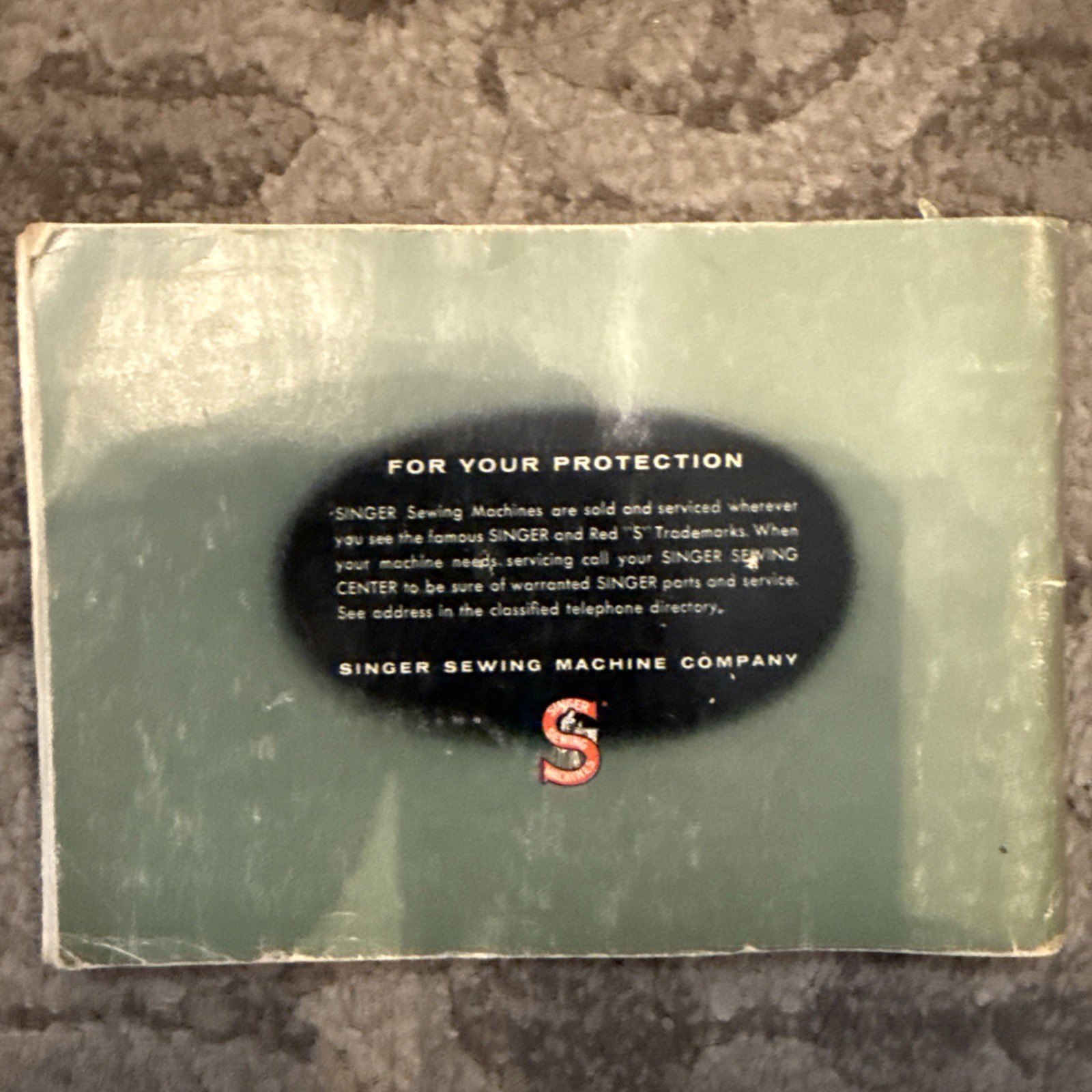 Instructions Book For SINGER SEWING MACHINE MODEL 319