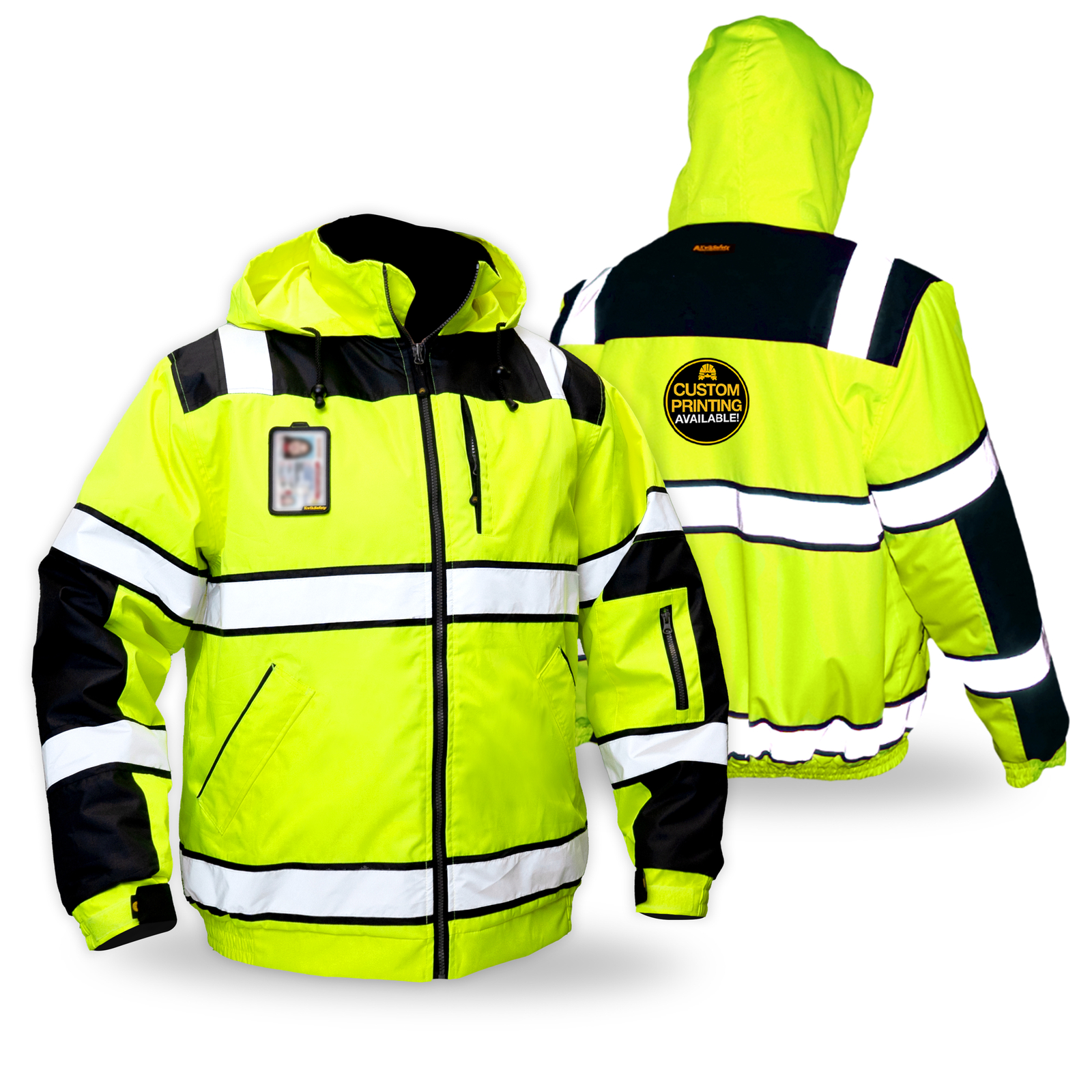 KwikSafety ENFORCER ANSI Reflective Class 3 Solid Tape Bomber Safety Jacket