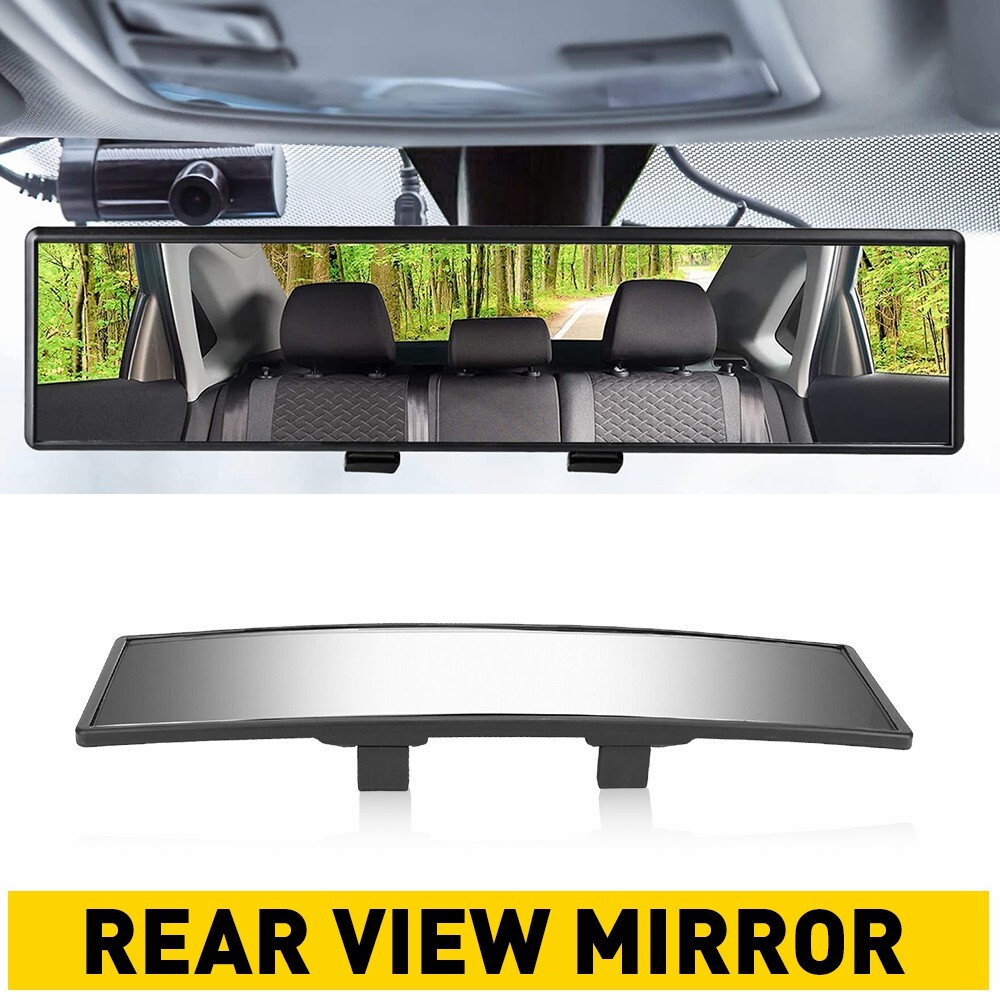 Rear View Mirror, 12 Inch Panoramic Rearview Mirror, Interior Clip-On Wide Angle