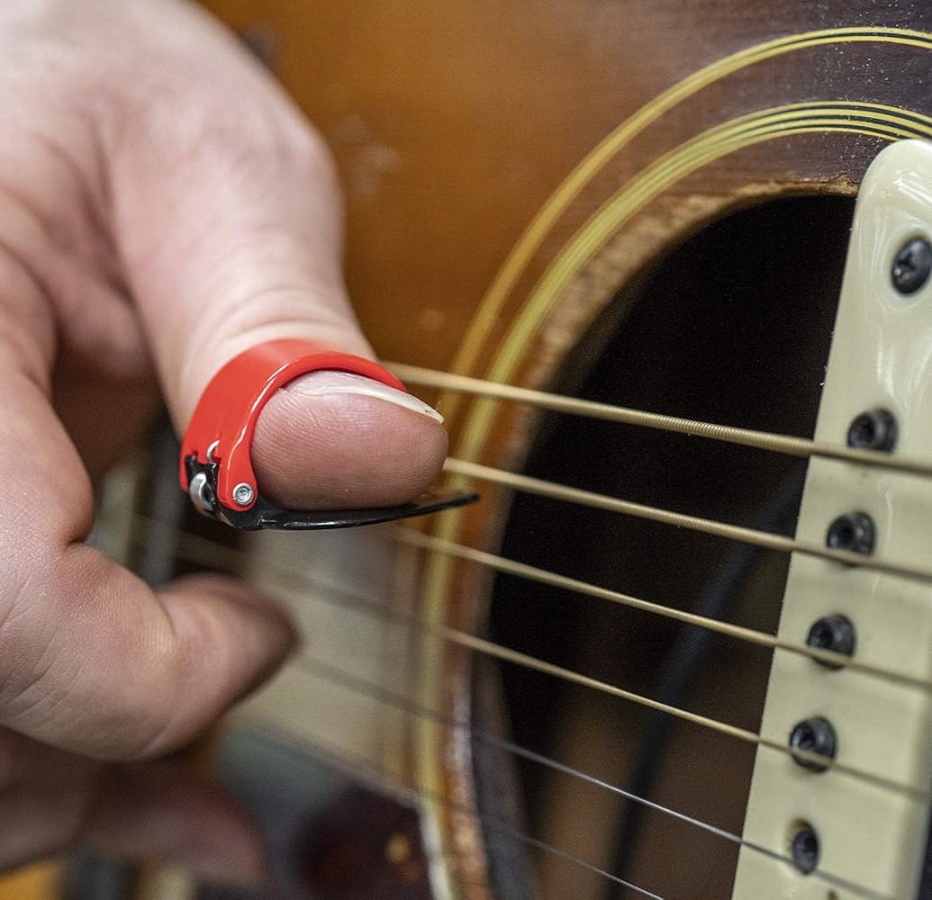 4X BLACK MOUNTAIN Spring Loaded Guitar Thumb Picks | Variety Pack Universal Fit