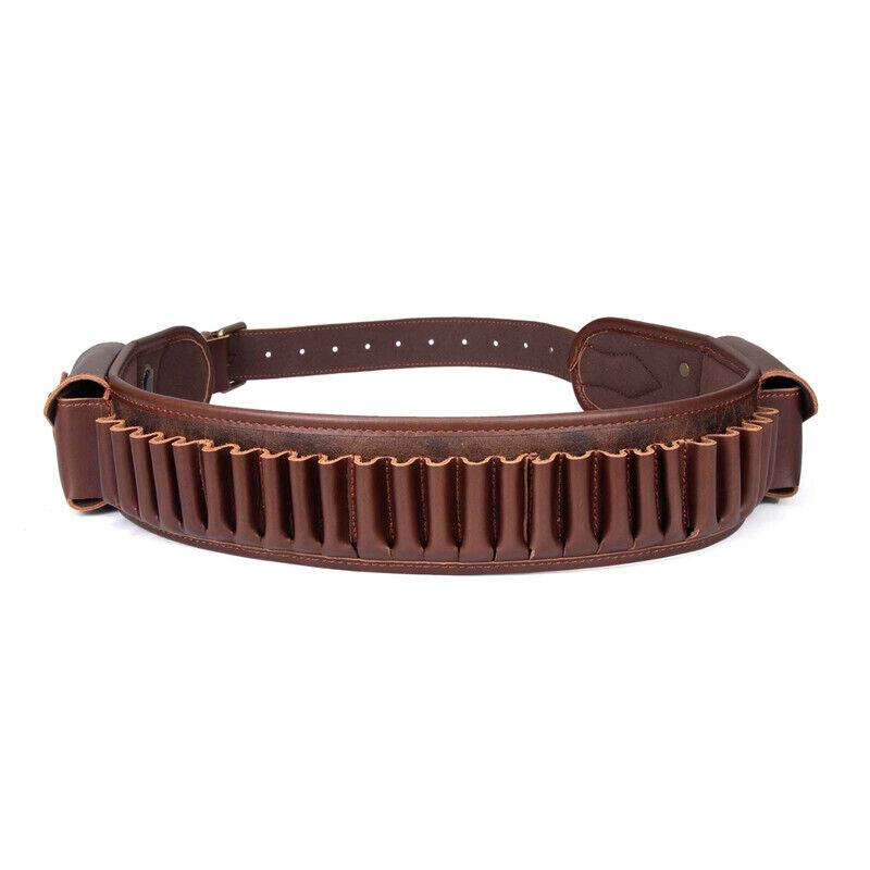 TOURBON PU Leather 410GA Ammo Belt Shotgun 45-70 Rifle Shell Carrying Side Pouch