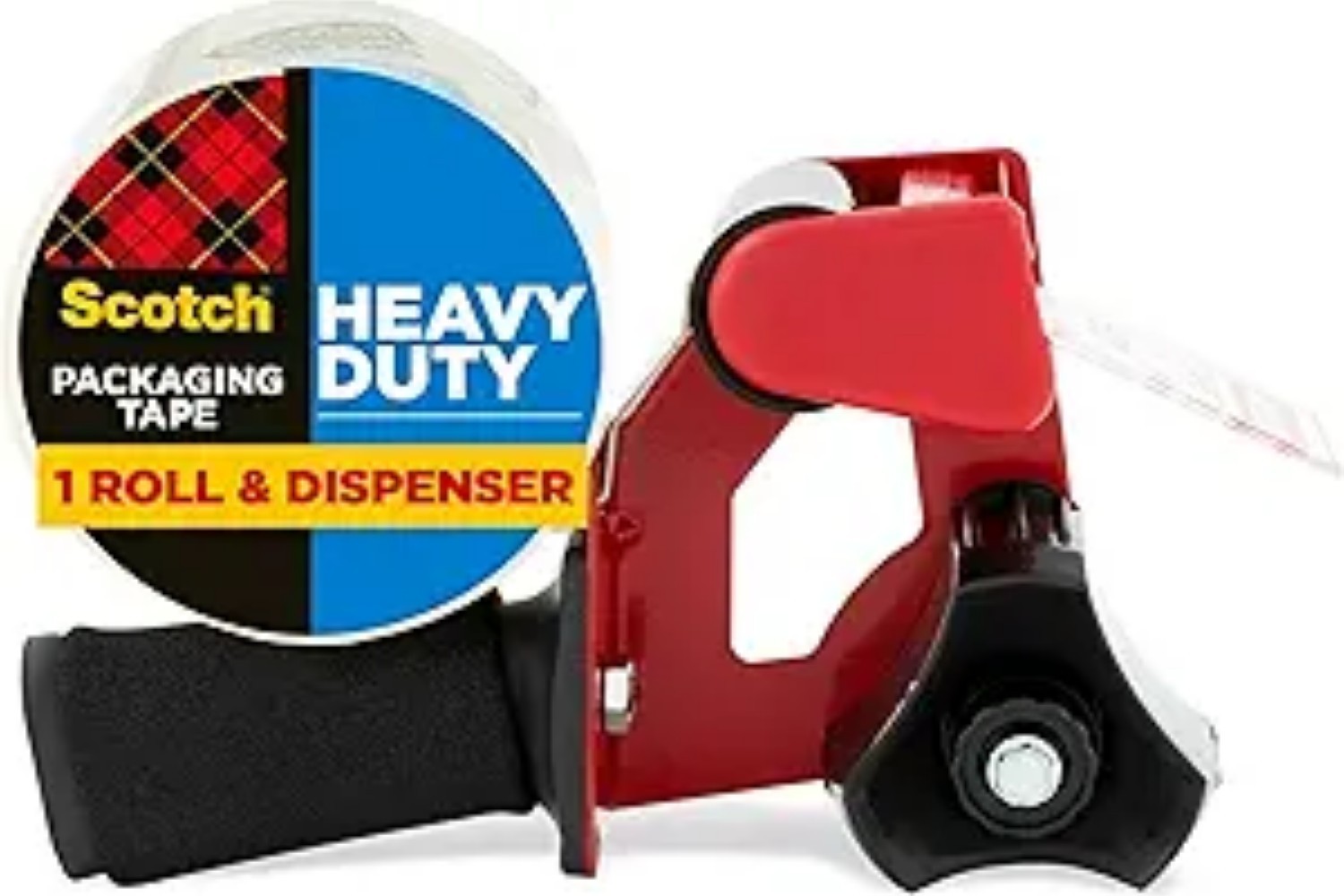 3M Scotch Tape Gun Dispenser with Heavy Duty 3850 Shipping Packaging Tape, 1Roll