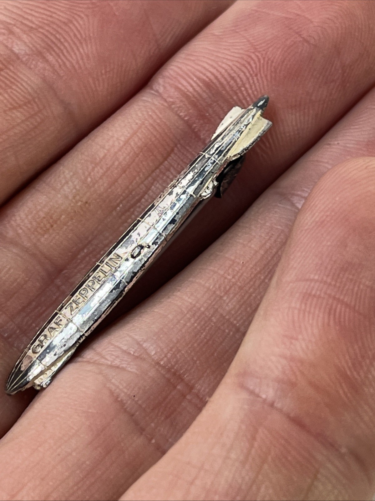 Graf Zeppelin Lapel Pin Vintage Some wear 1.5" long