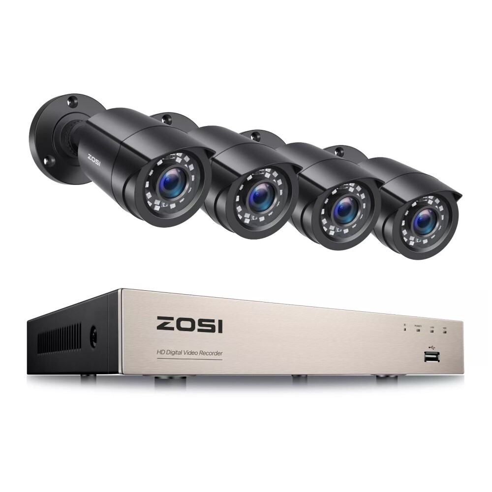ZOSI 5mp Lite 8CH DVR 1080p Security Camera System Outdoor H.265+ Home CCTV Kit