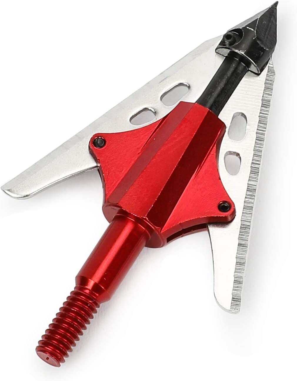 12Pcs BloodRunner Hunting Broadheads 100Gr 2 Spring Slide Retractable Blade Tip