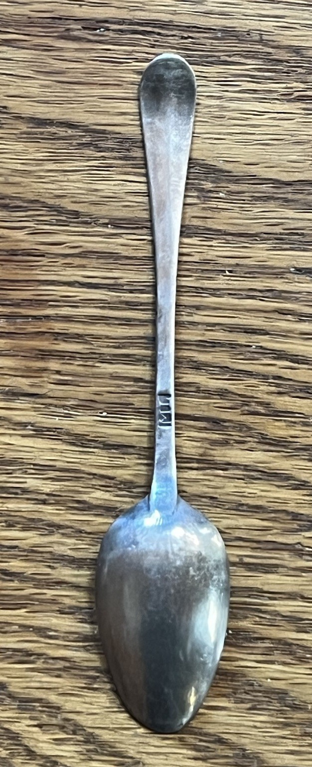 American Coin Silver Coffee Spoon Matthias Lamar Philadelphia 1781-1797 Monogram