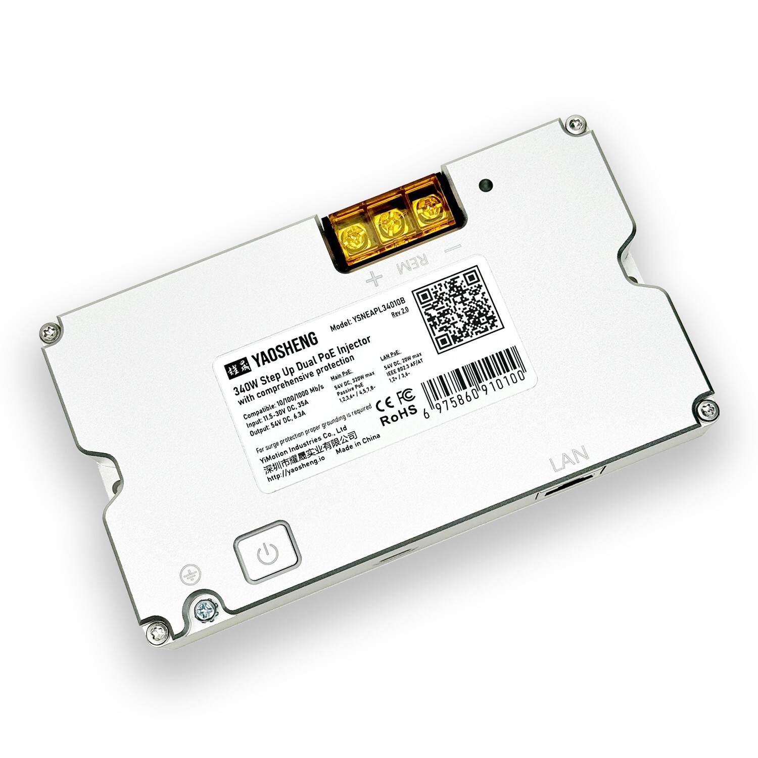 YAOSHENG 340W Step Up Dual PoE Injector for Starlink HP