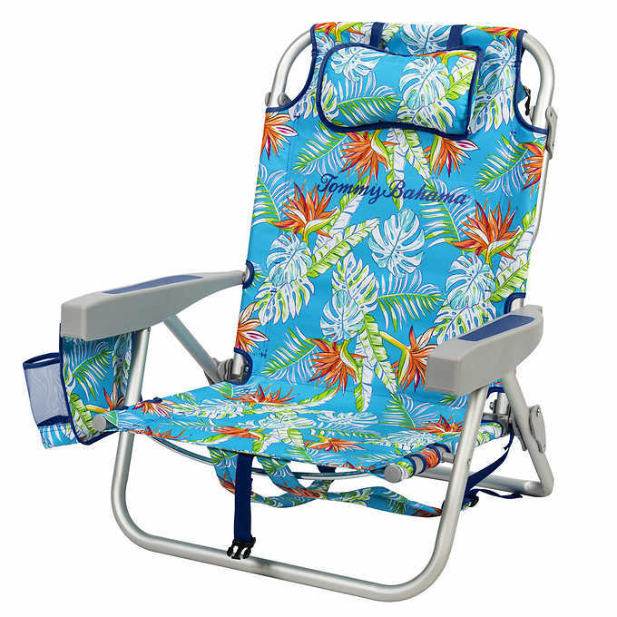 2-Pack Tommy Bahama Beach Chair Lay Flat, Reclining, Adjustable, Storage, NEW