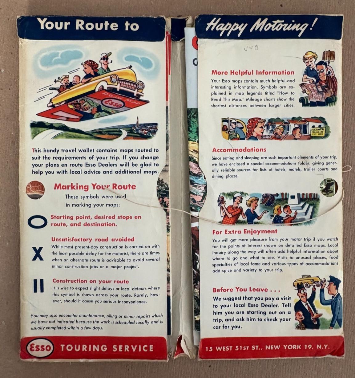 LOT of (6) ESSO Gas Service Station Touring Service Package w/ CARTERLAND Maps