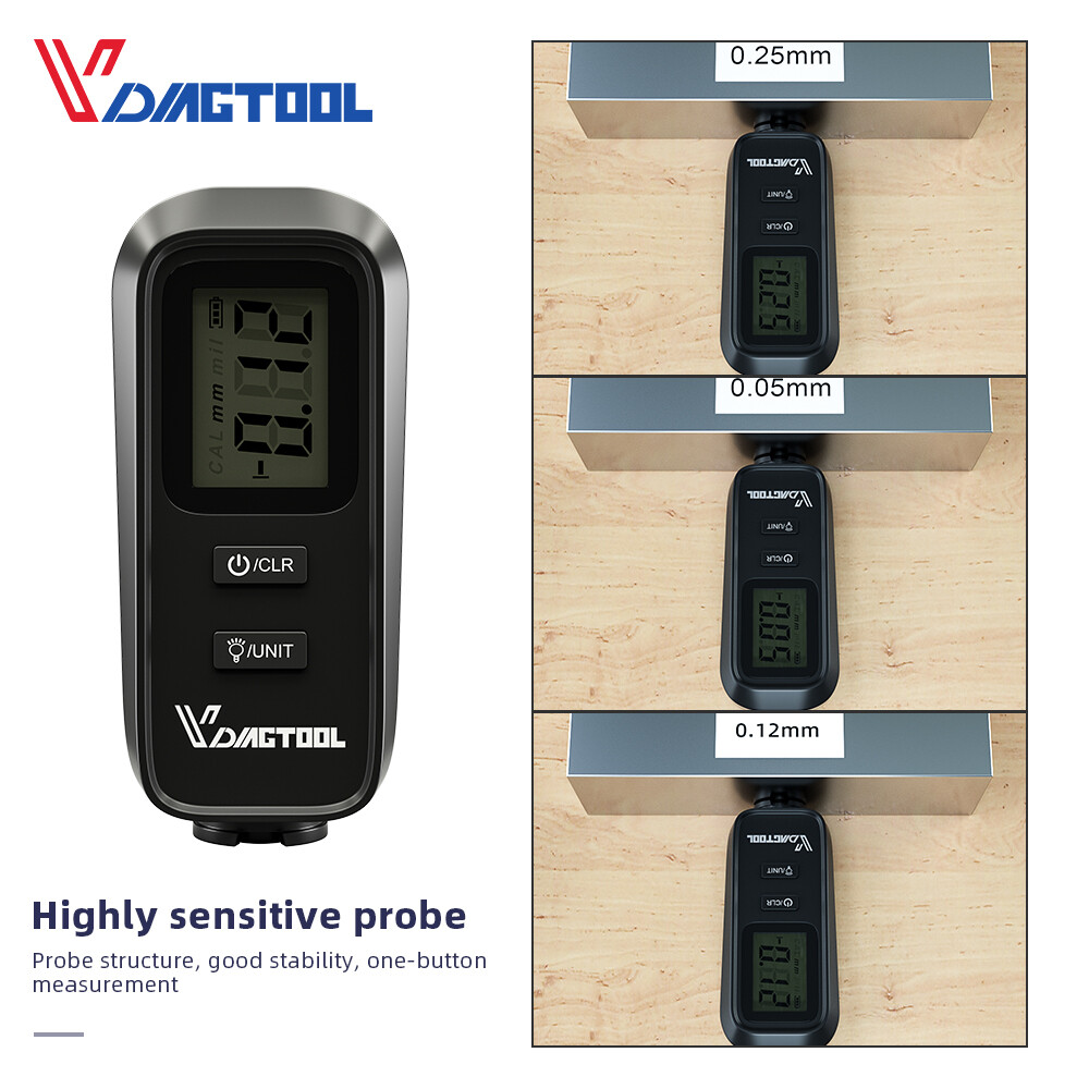 Digital Car Coating Paint Thickness Gauge Meter Tester Painting Measurement LCD