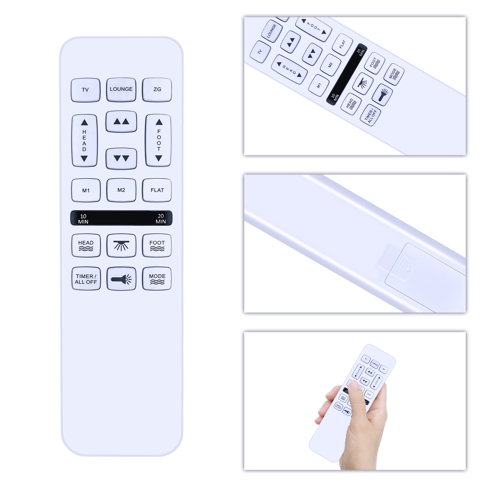 New HJH55 Remote Control For Easy Rest /BedTech Adjustable Bed Base White