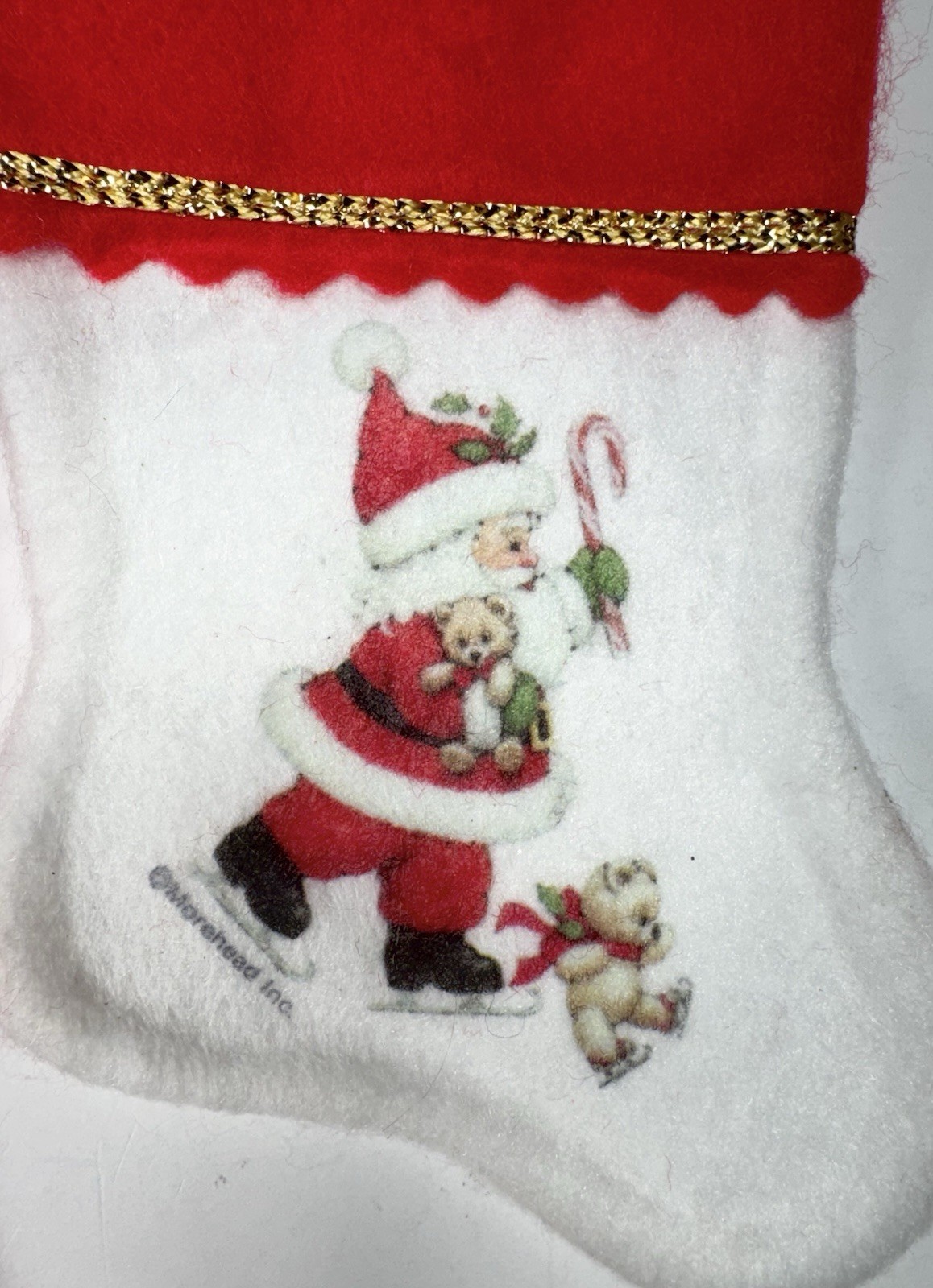 Vintage 1984 Giordano Santa Claus Puppy Kitten 13" & Morehead 6" Stockings VG!