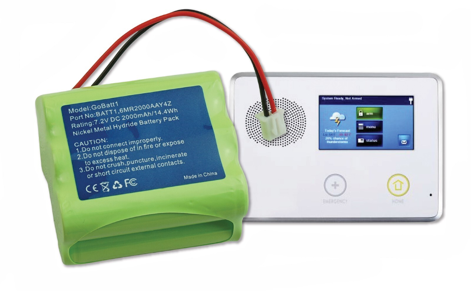 Battery Replacement For Go Control Security Panel Alarm System 2Gig BATT1 BATT2