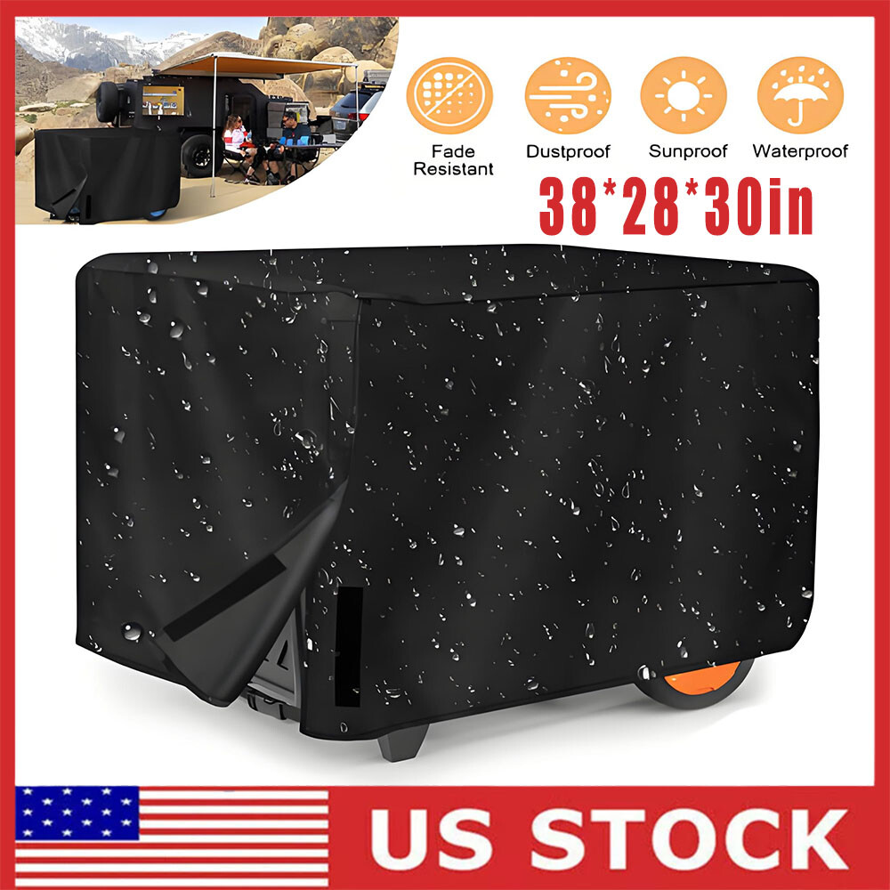 600D Heavy Duty Thicken Waterproof Generator Cover Large Universal 38"x28"x30"