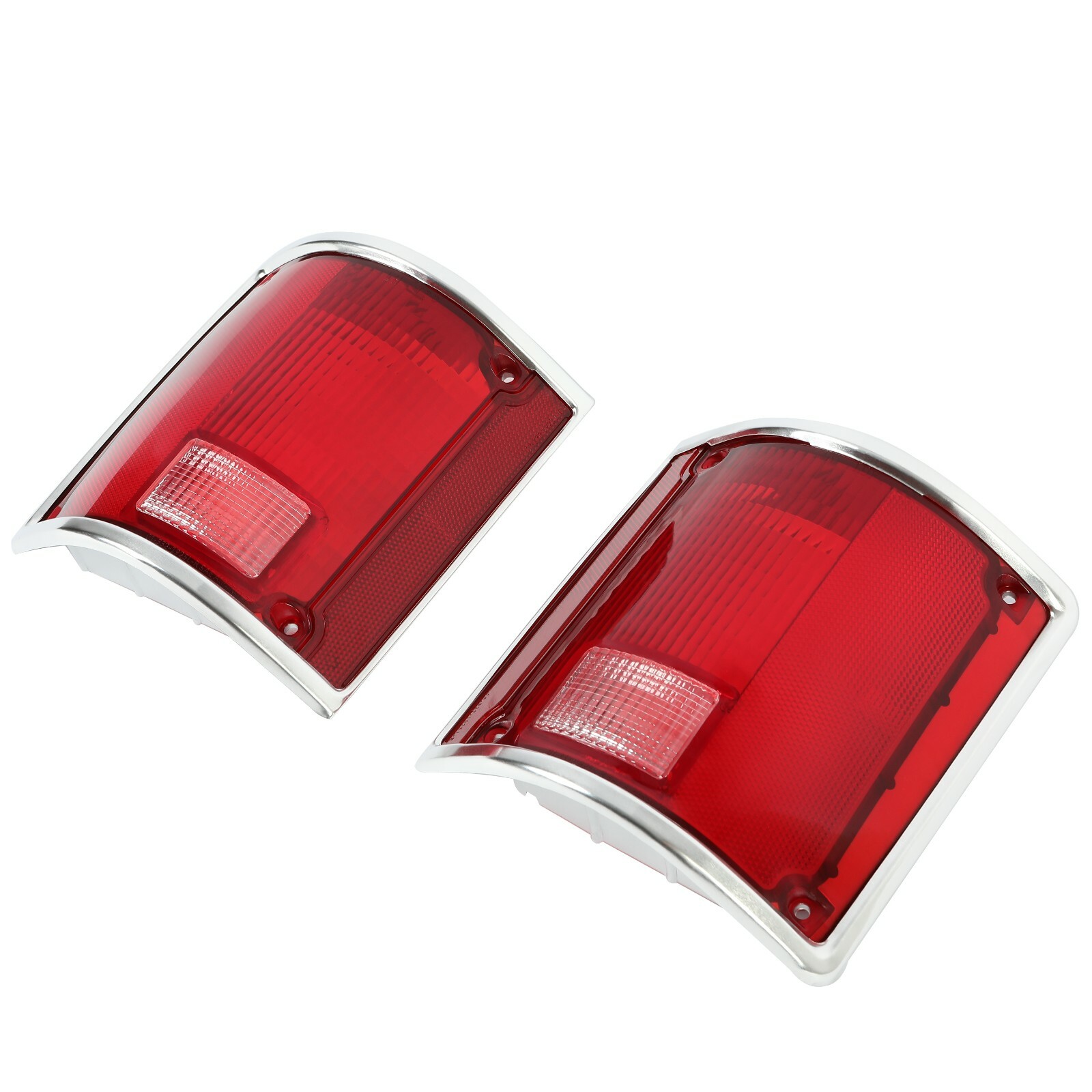 Tail Lights Taillamps w/chrome Bezel Pair For 73-91 Chevrolet C10 K10 GMC Sierra