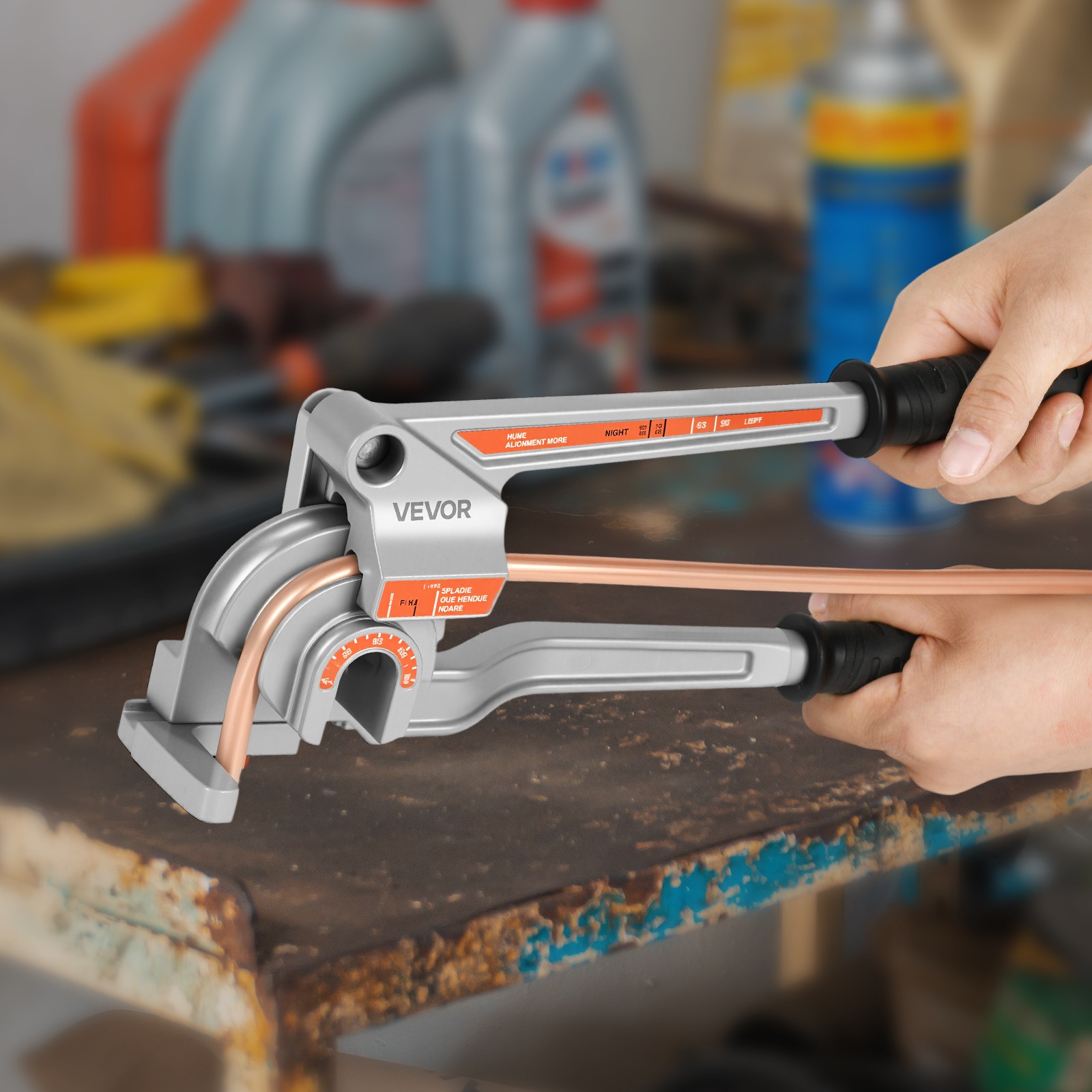 VEVOR 3 in 1 Lever Pipe Tube Bender for 1/4", 3/8", 1/2" O.D. 0-180° Bending