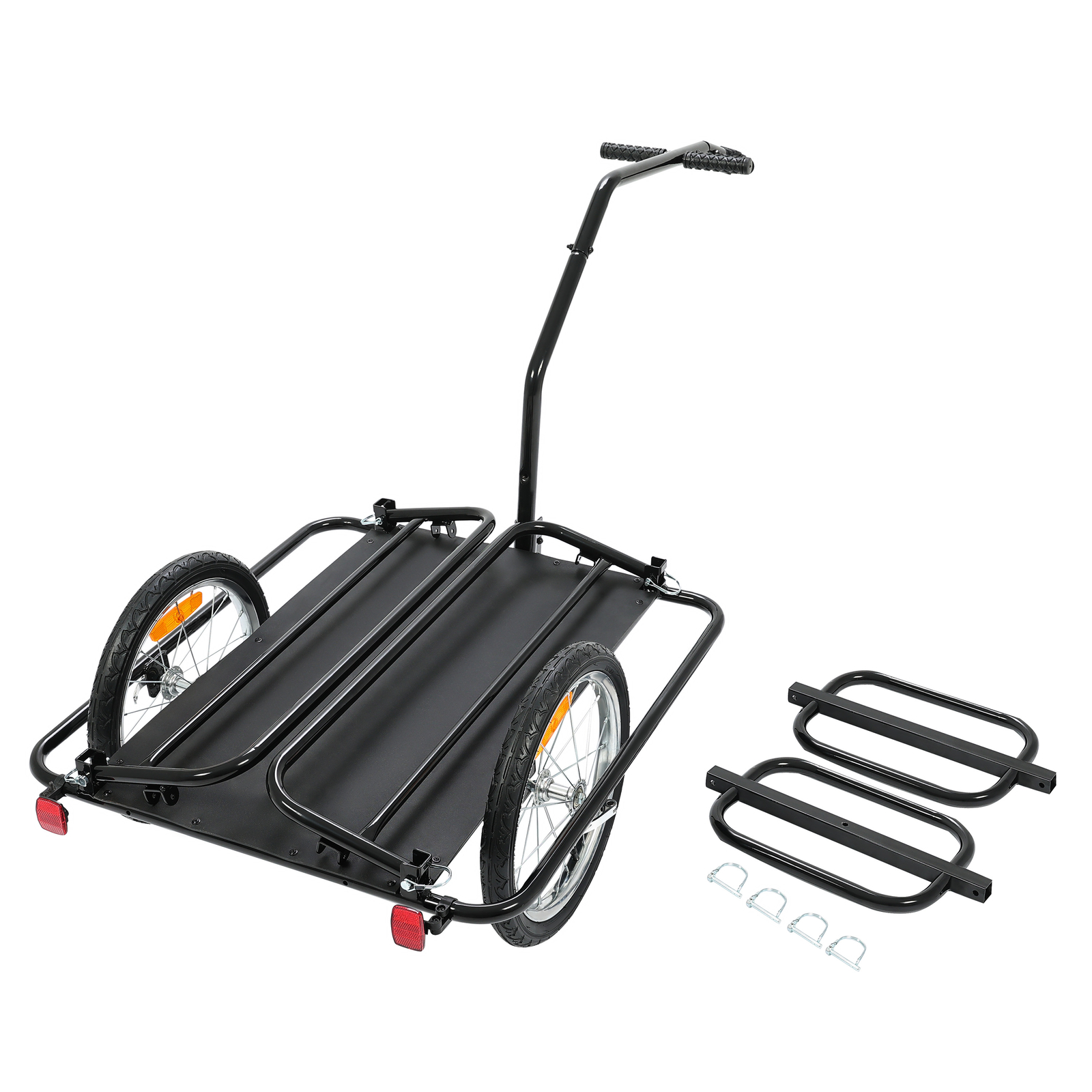Universal Black Steel Frame Foldable Bicycle Cargo Trailer with Hitch