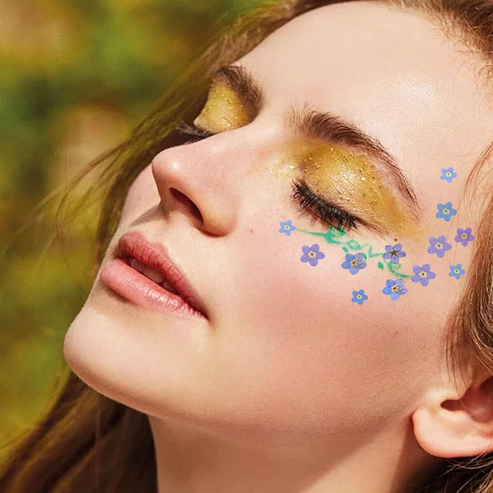 60Pcs Natural Forget Me Not Dried Flowers Real Dried Pressed Flowers Blue Don...