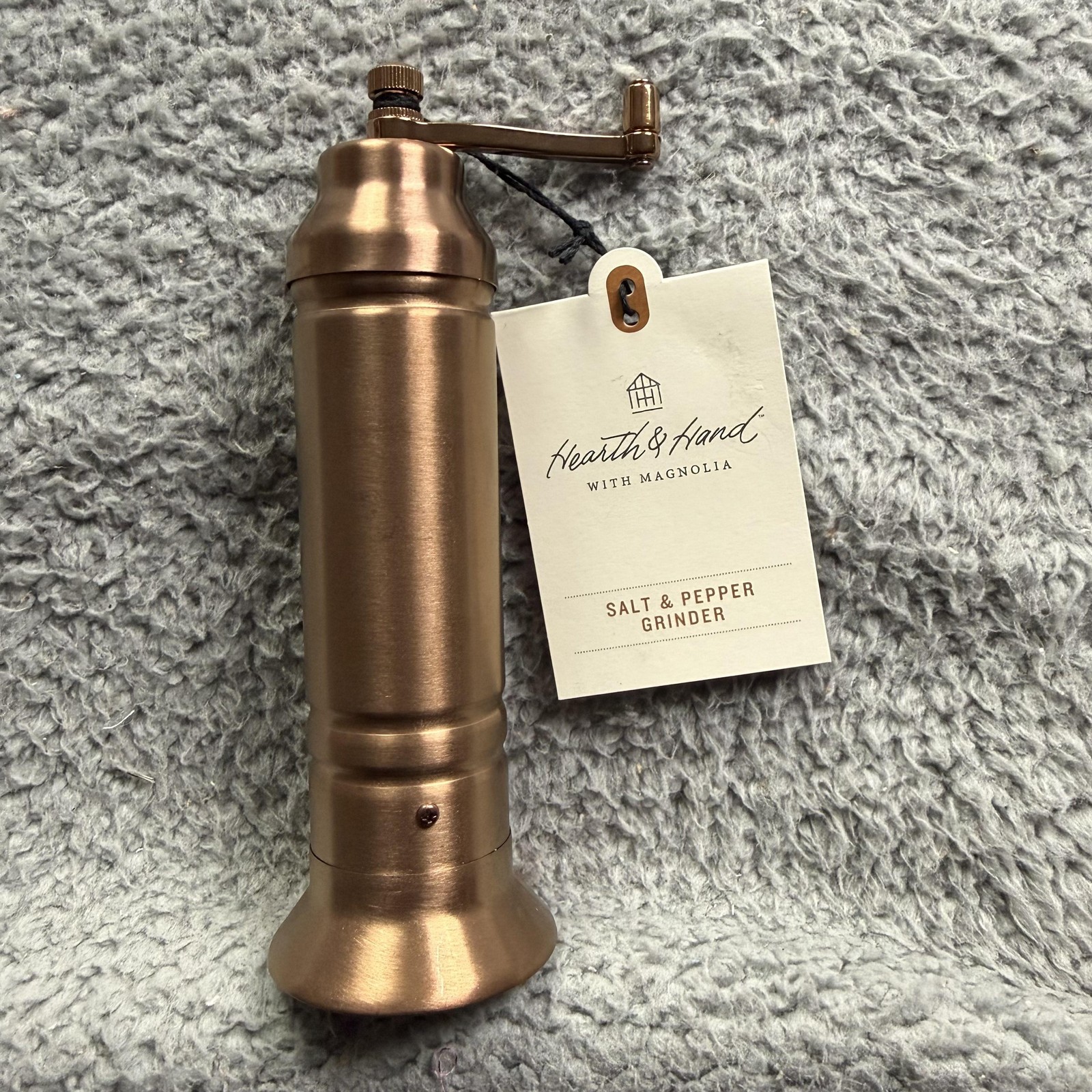 Hearth & Hand With Magnolia Salt & Pepper Grinder Brown Metal Manual Kitchen