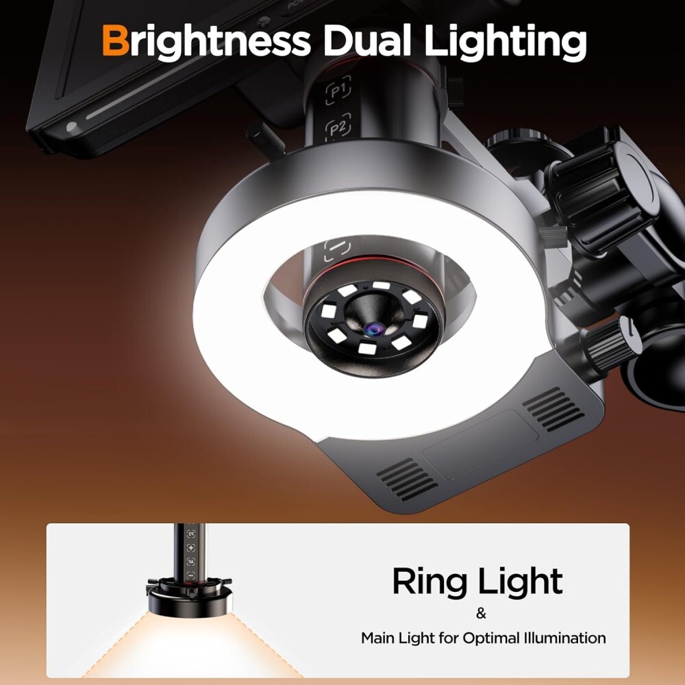 Elikliv Autofocus 4K HDMI Digital Microscope Flex Arm Soldering Microscope Adult