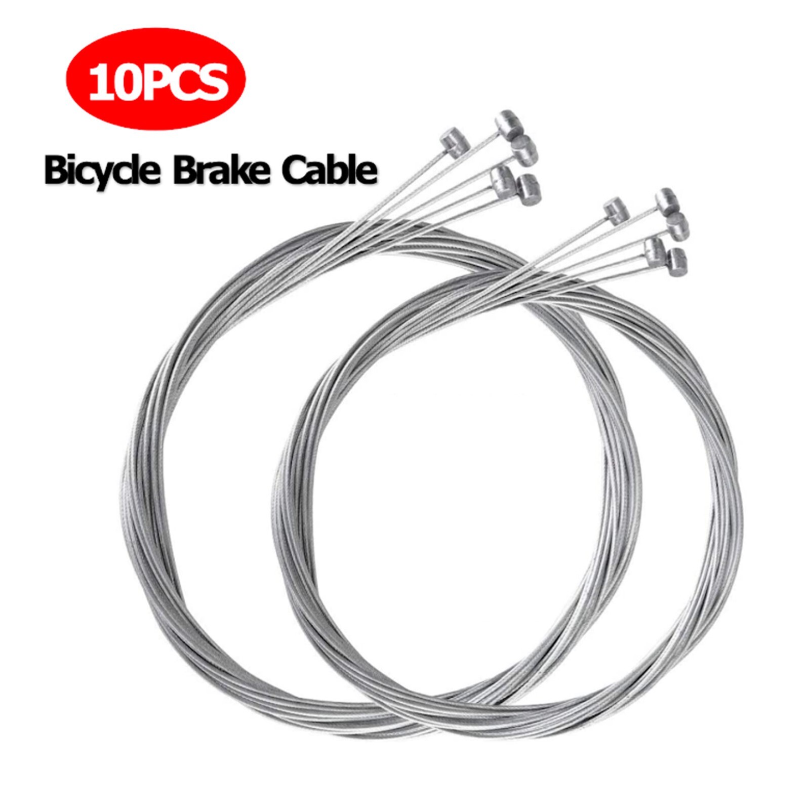 10X Bicycle Bike Brake Cables Stainless Steel Front Rear Inner Wire 5.6ft / 1.7m