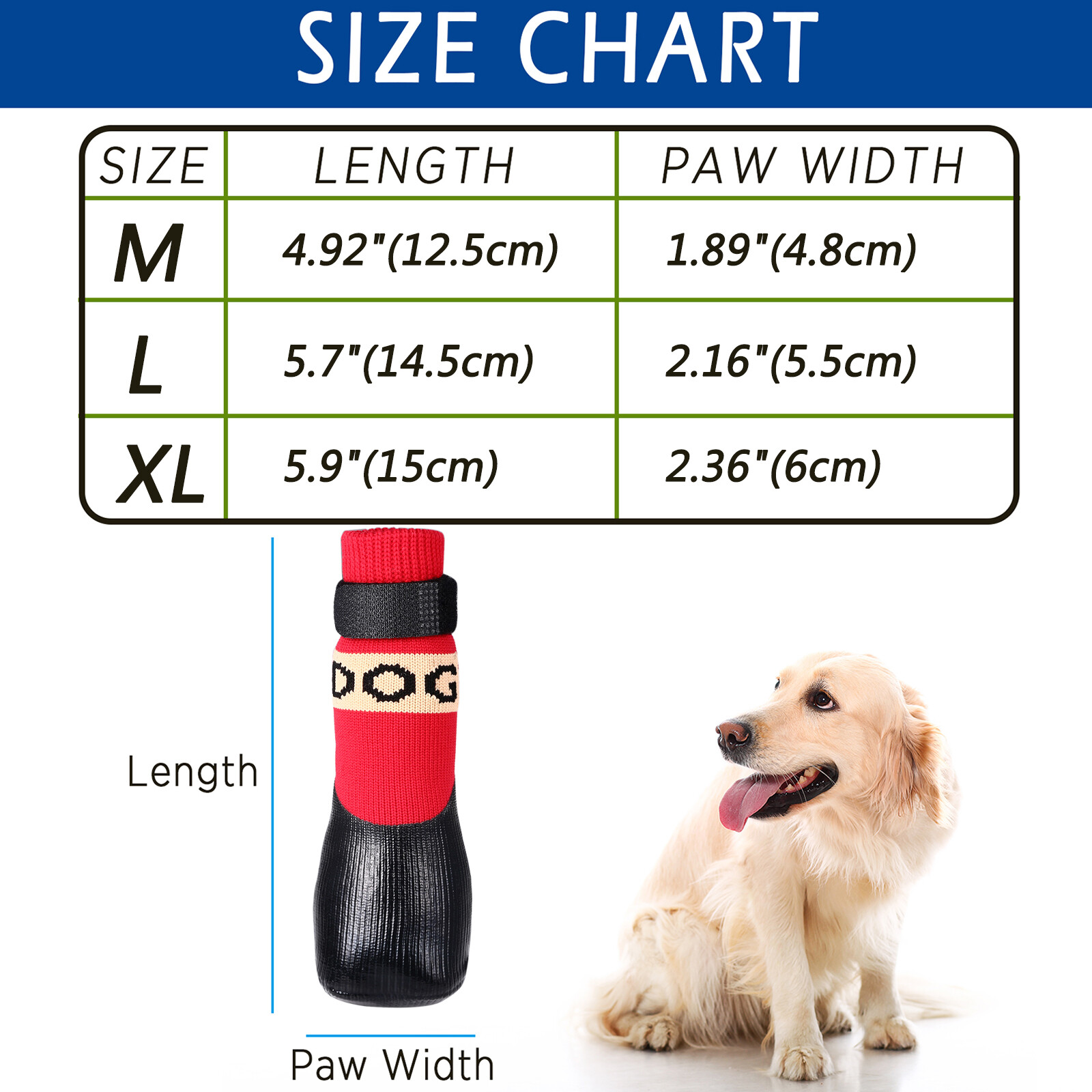 4pcs Dog Socks Anti Slip Waterproof Dog Shoes Boots Outdoor Indoor Paw Protector