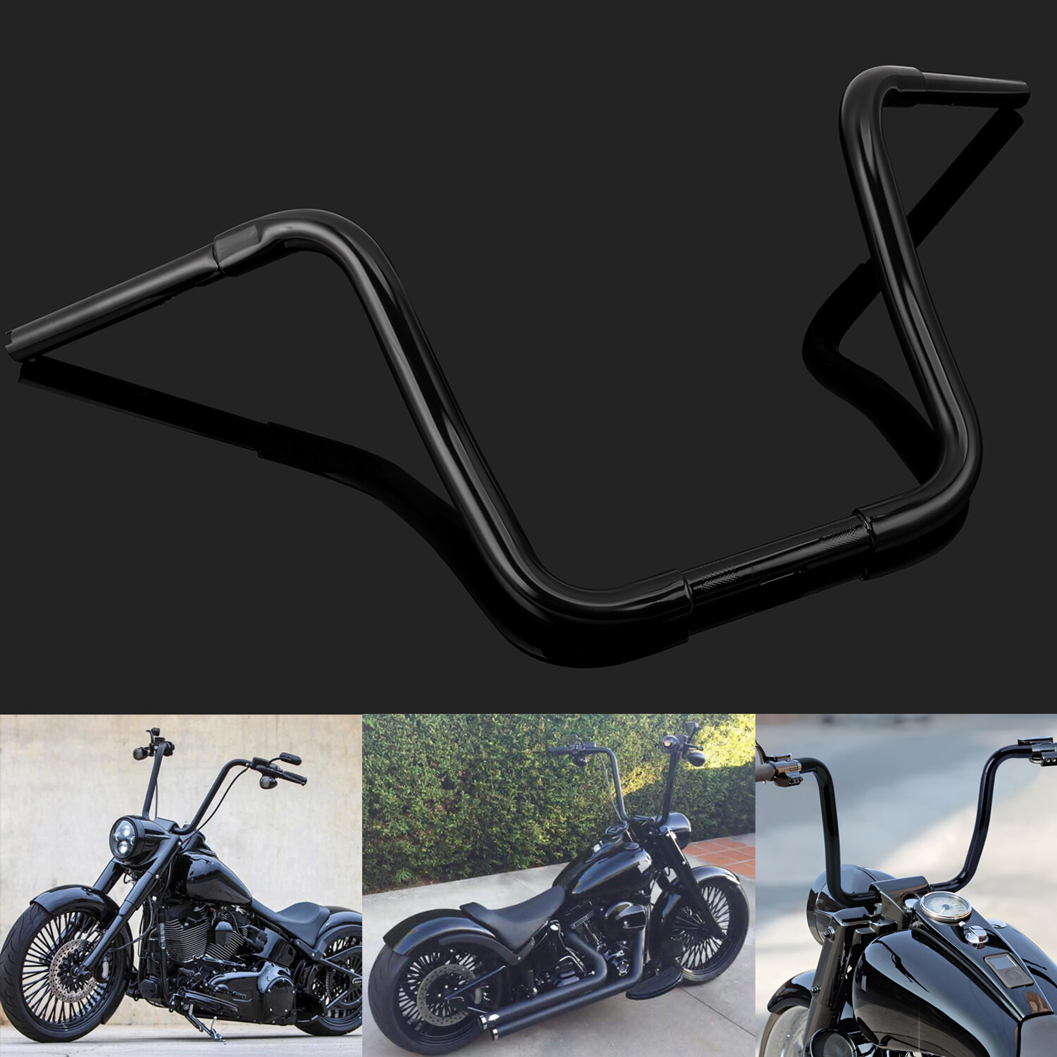 12" 14" 16" 18" Rise Ape Hanger Handlebars For Harley Softail Dyna Sportster XL