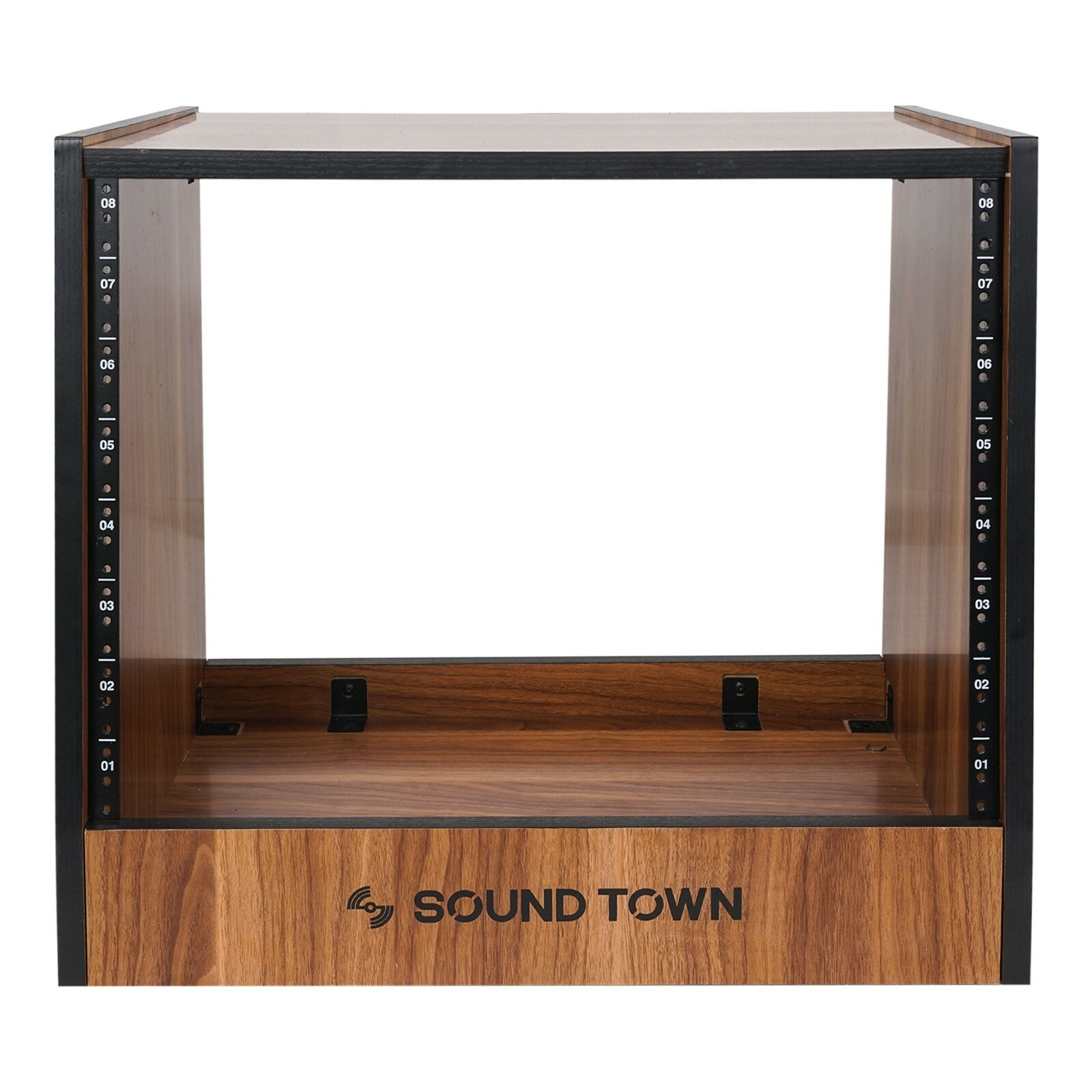 Sound Town DIY 8U Studio Rack with Furniture Grade Walnut Laminate (SDRK-8WN)