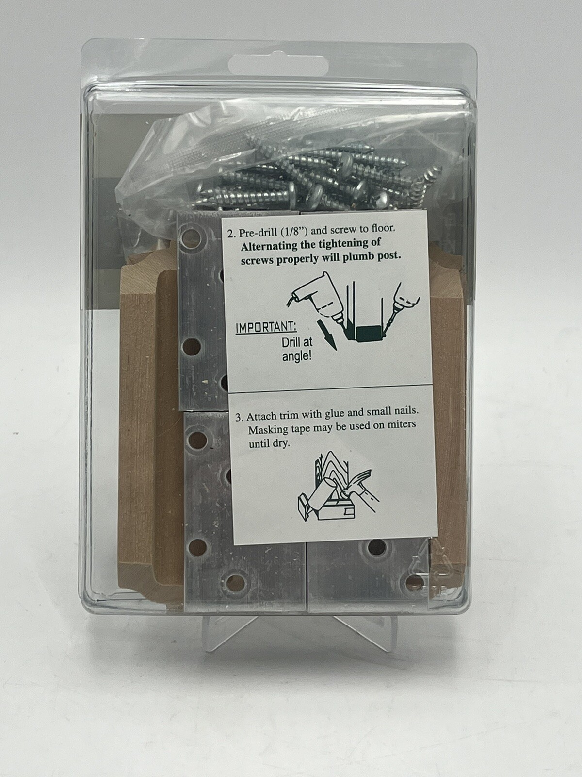 Newel Kit Post Mounting Fastener Kit 3-1/4" Hemlock UBS Zinc Plated Unfinished