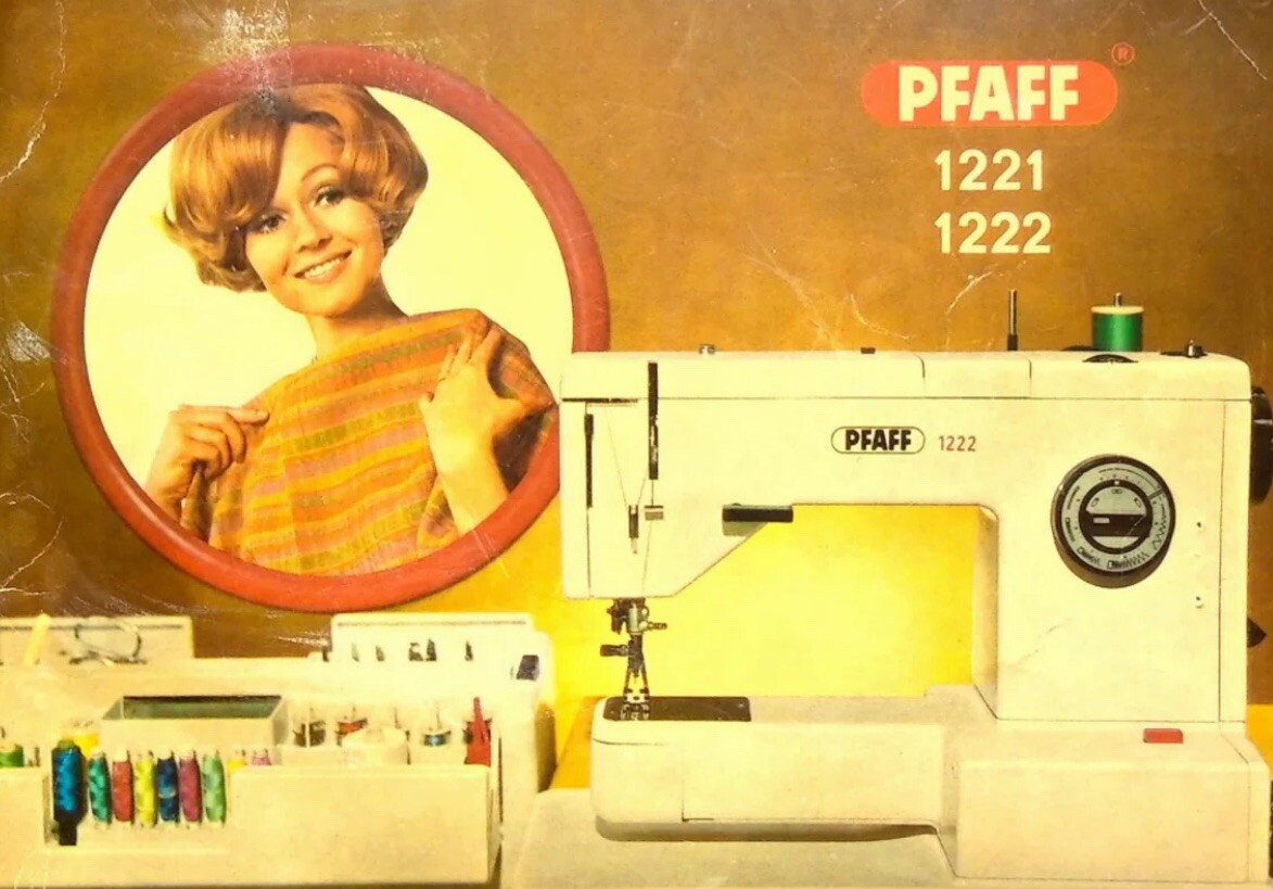 Large Deluxe-Edition Pfaff 1221 1222 Original Instruction Manual Bound Color