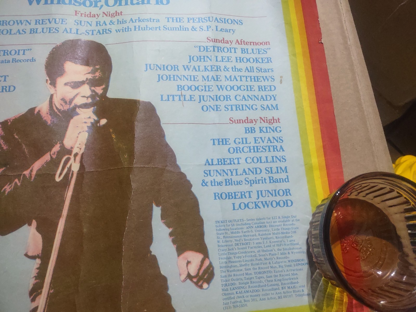 ORIGINAL 1974 ANN ARBOR BLUES & JAZZ FESTIVAL POSTER FEATURING JAMES BROWN