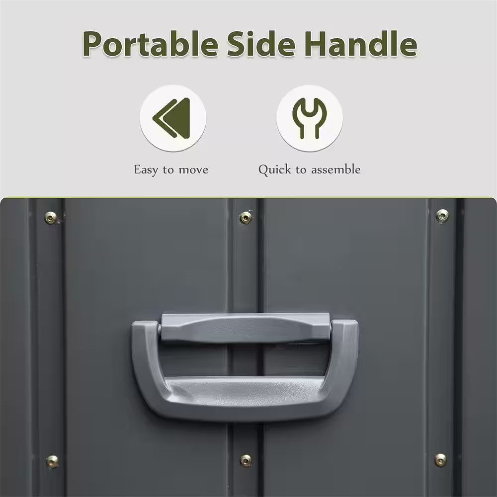 120 Gal. Dark Gray Outdoor Storage Steel Deck Box Waterproof, Large Patio Storag