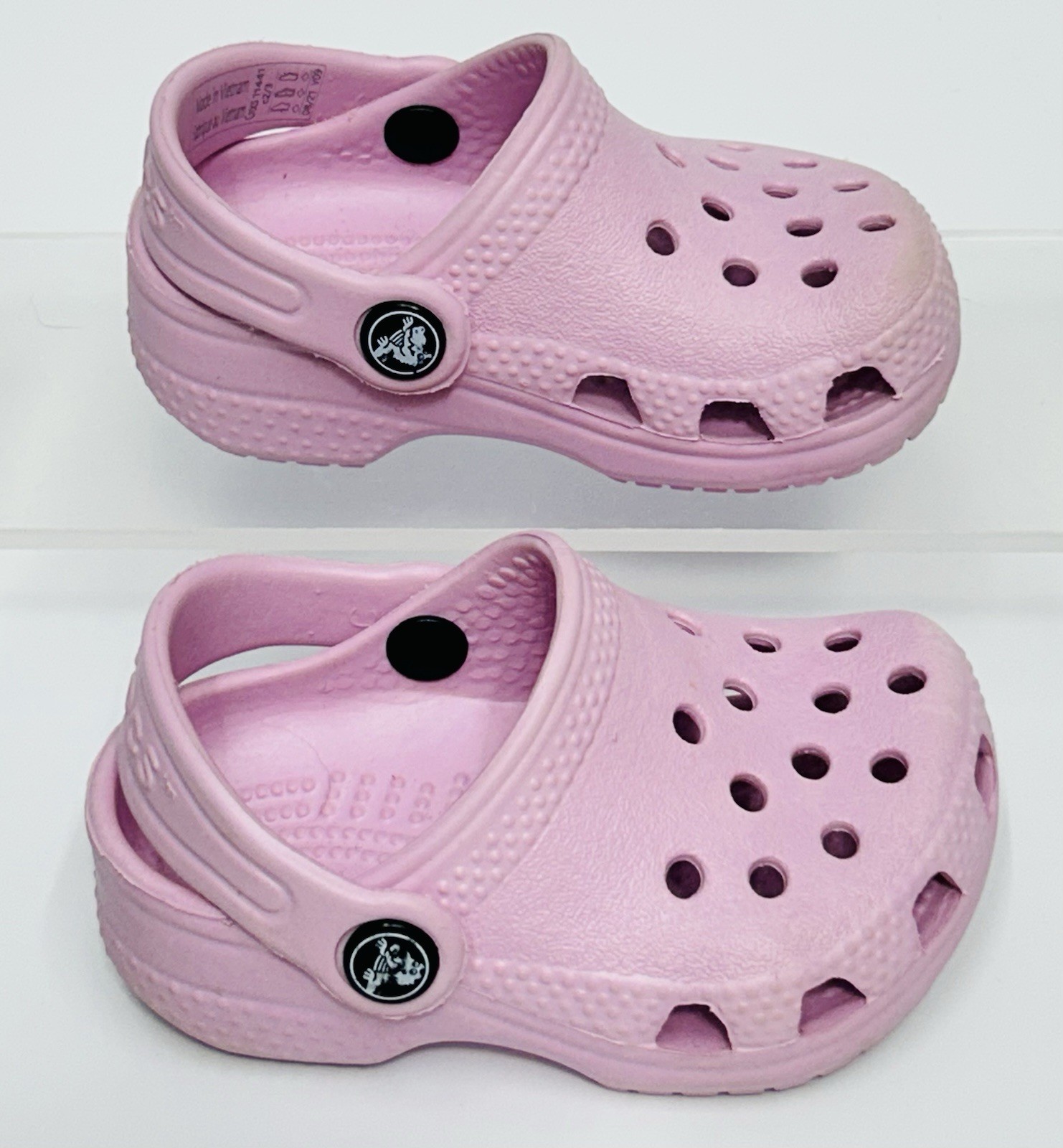 Crocs Classic Clogs Girls 2-3 Infant Baby Pink Slip On Shoes walker