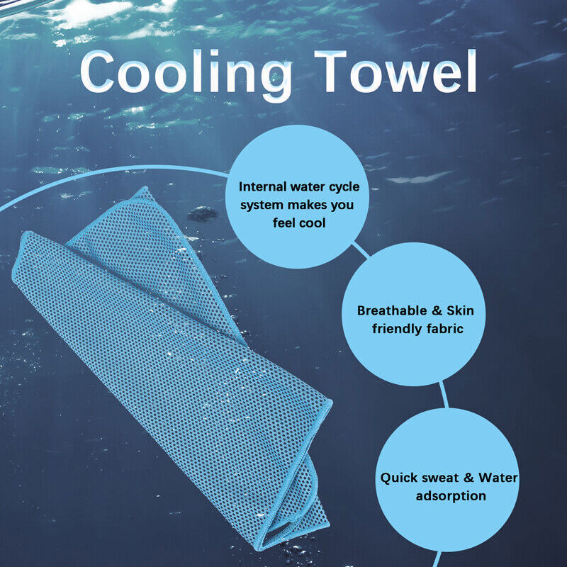 Instant Cooling Towel Ice Towel Neck Wrap For Sports Running Jogging Gym Chilly