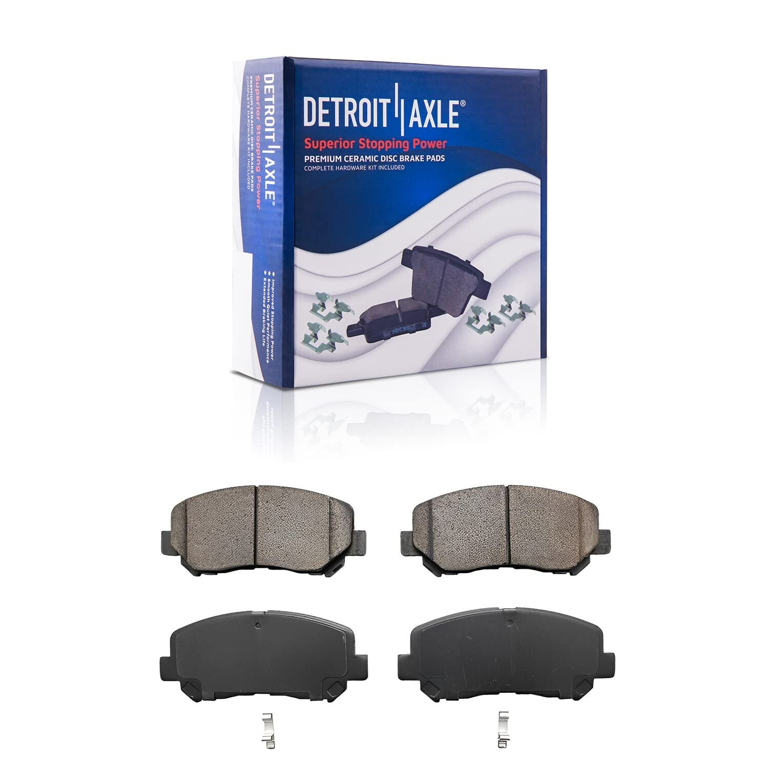 Front & Rear Ceramic Brake Pads w/Hardware for 2016 2017 2018 - 2021 Mazda CX-5
