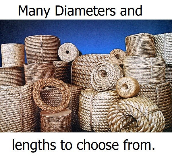 Manila Rope Hemp Landscape Various Sizes 1/4 3/8 1/2 5/8 3/4 1 1-1/4 1-1/2 2 100