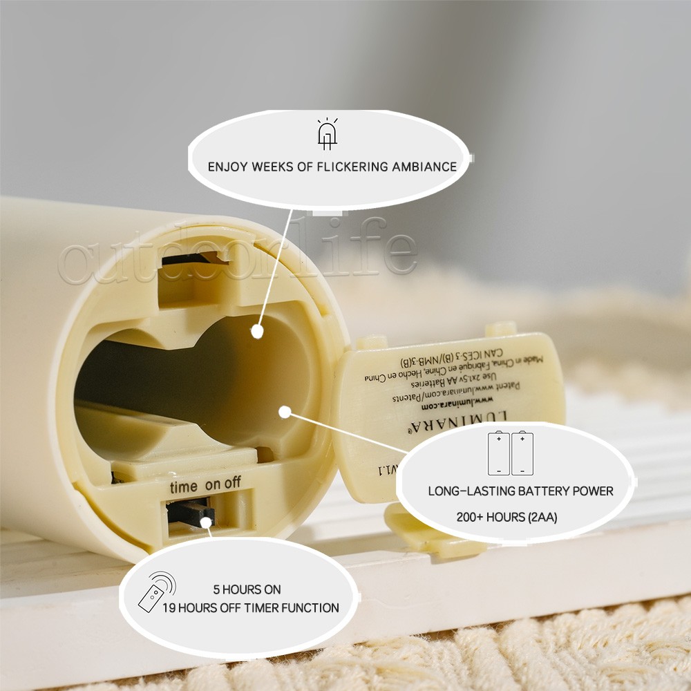 Luminara Votive Flameless Candle 2pcs Ivory Moving Flame Matte Plastic Finish