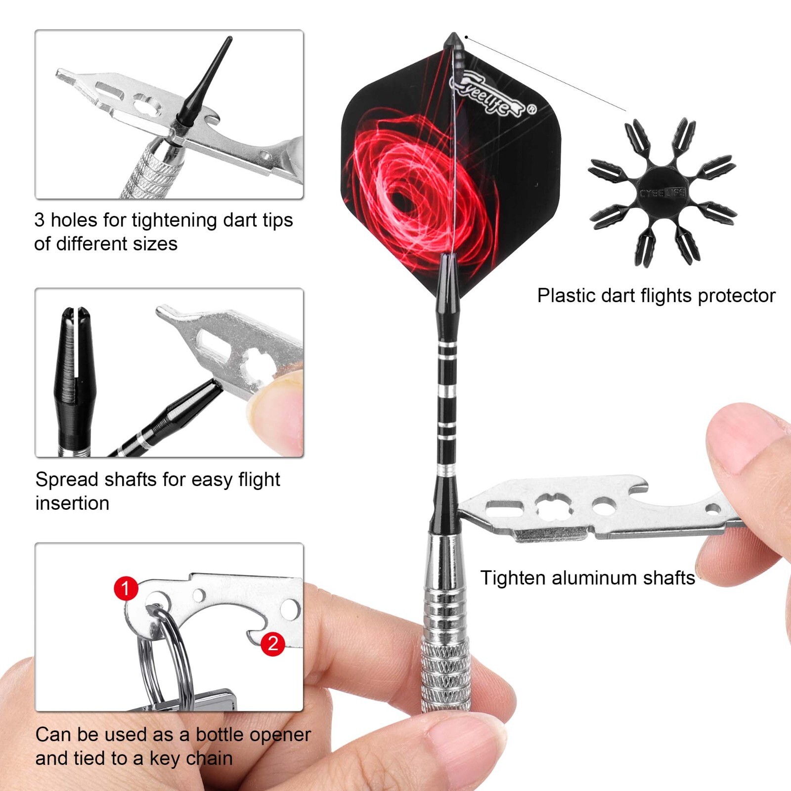 CyeeLife 17g Soft tip darts +100Tips+16Flights+12Alu shafts+Tool+Protectors