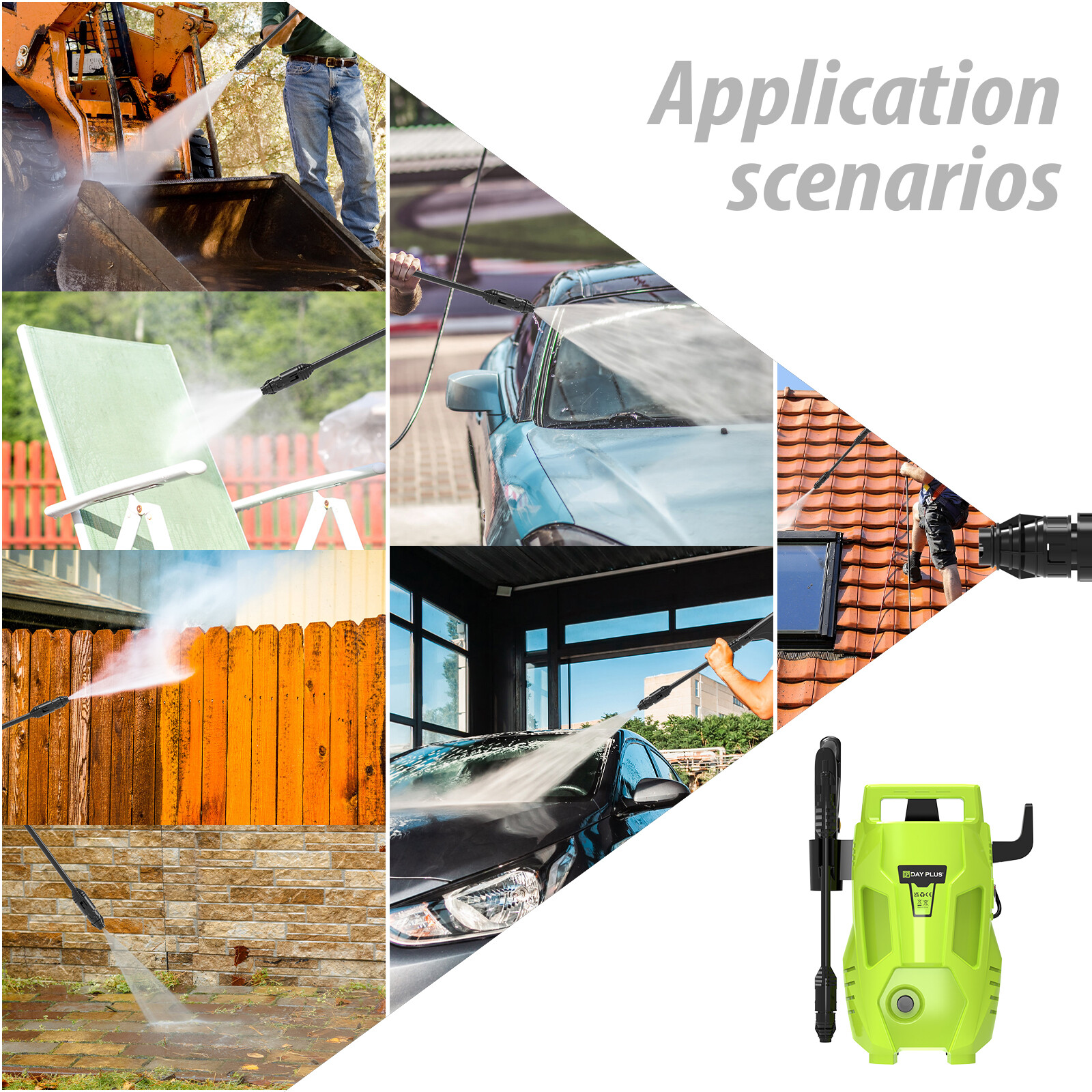 6000 PSI Electric Pressure Washer High Pressure Washer Portable Powered Washer