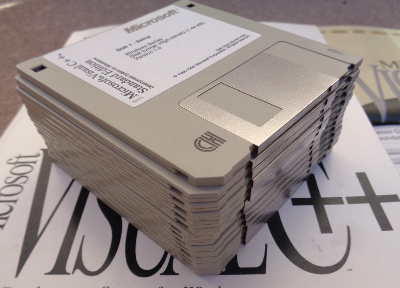 MICROSOFT VISUAL C++ DEVELOPMENT SYSTEM FOR WINDOWS FLOPPY W/BOOKS 1993