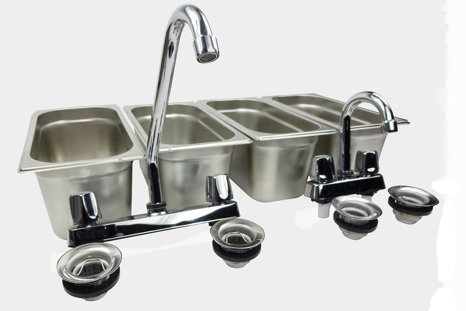4 Compartment Concession Sink Portable 4 Traps Hand Washing Food Truck Trailer