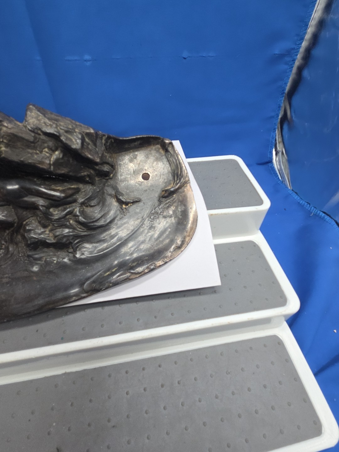 Art Nouveau Nude Maiden Water Inkwell Laying On Rocks Metal Trinket Earings TS