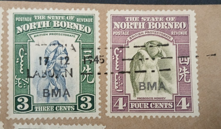 BEYOND RARE North Borneo Envelopes Cancelled 17Dec1945 BMA Overprints SG320-332