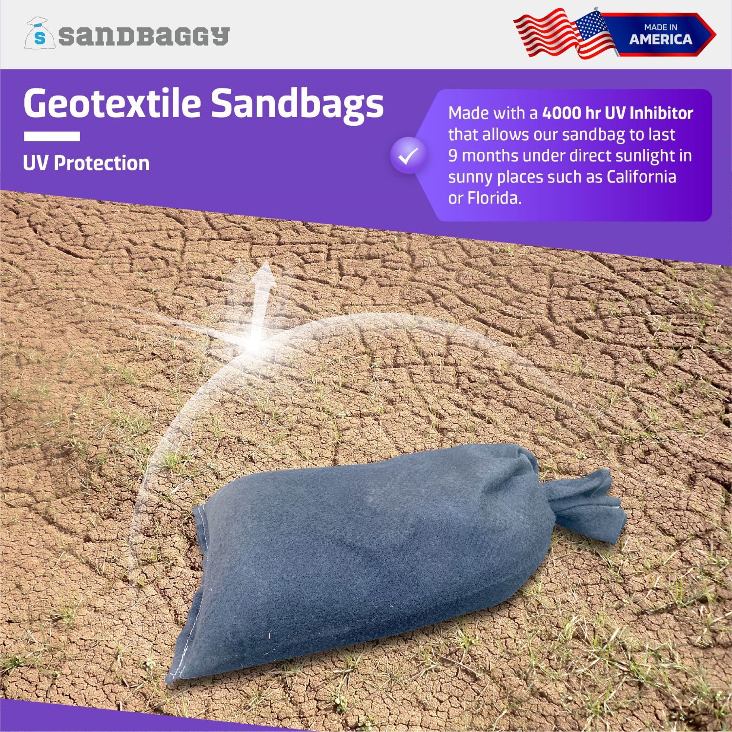 GEOTEXTILE Military Heavy Duty Sandbag Sand Bags - 26" x 14" Sandbags - 8 oz