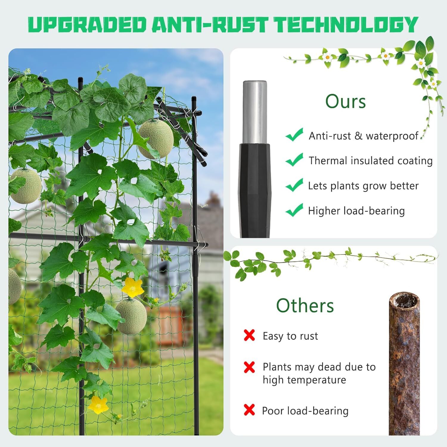 Barbella Garden Arch Trellis Metal Plant Support Trellis Archway for Climbing