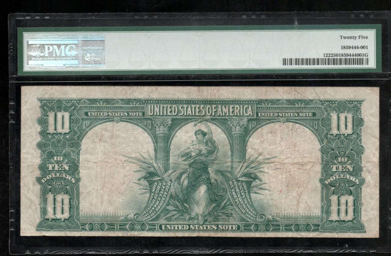 AC Fr 122 1901 $10 Legal Tender PMG 25... BISON !!!